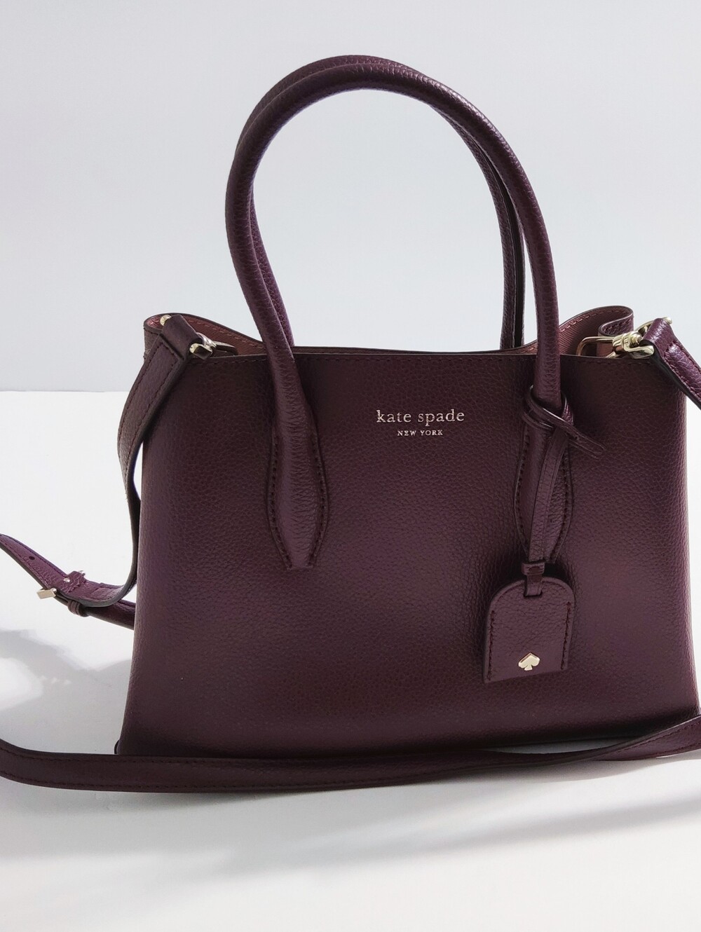 NWOT. kate spade Plum Leather Satchel in Deep Eggplant.